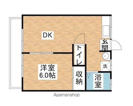 プリマベーラＡ[1DK/34.78m2]の間取図