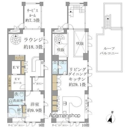 広尾Ｑｕａｒｔｏ[1SLDK/141.28m2]の間取図