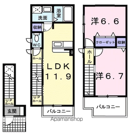 ファイン　ビュー[2LDK/62.87m2]の間取図