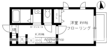 カーサ碑文谷[1K/23.18m2]の間取図