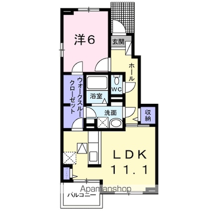 ベルソレイユ[1LDK/47.18m2]の間取図