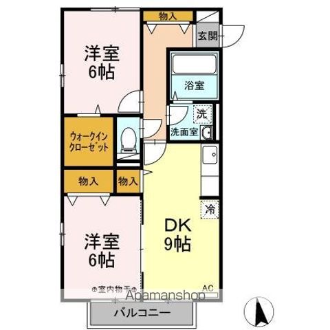 福島市野田町のアパートの間取り