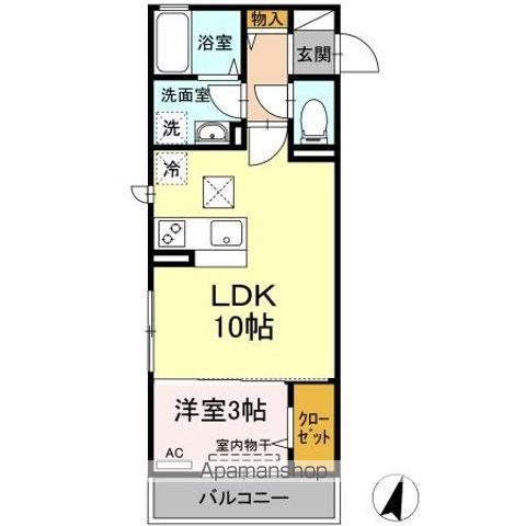 【横浜市港北区大豆戸町のアパートの間取り】