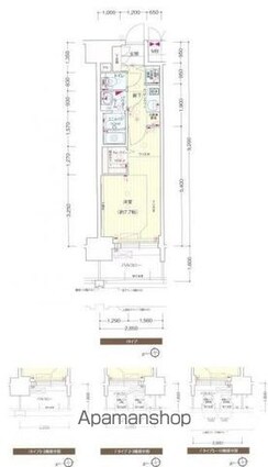 プレサンスジェネ葵[1K/26.22m2]の間取図