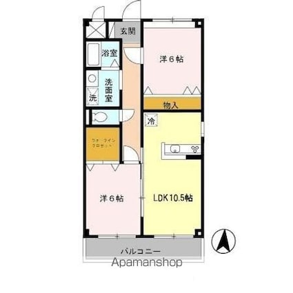 和歌山県和歌山市宇須２丁目[2LDK/60m2]の間取図