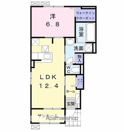 フェニックス　Ｃ[1LDK/52.38m2]の間取図
