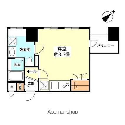 グランカーサ新宿御苑[1R/26.04m2]の間取図