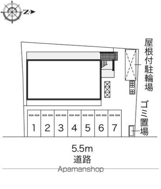 レオパレスゆう[1K/19.87m2]の配置図