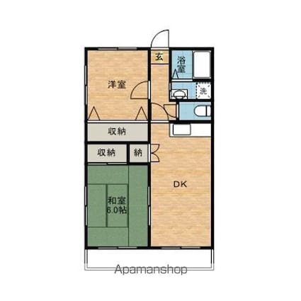 パルク・エクセラン[2DK/51.3m2]の間取図