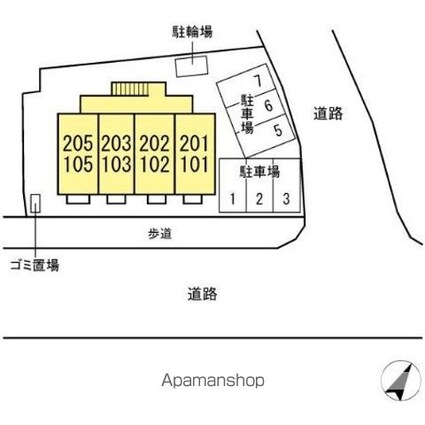 グラン　フェルト[1K/26.71m2]の配置図