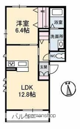 ベレオたまも[1LDK/46.75m2]の間取図
