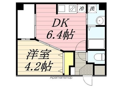 千葉県千葉市中央区本町１丁目[1DK/25.35m2]の間取図