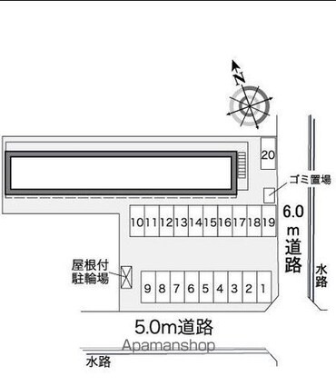 レオパレスウイング新福[1K/20.28m2]の駐車場