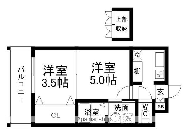 福岡市中央区薬院のマンションの間取り