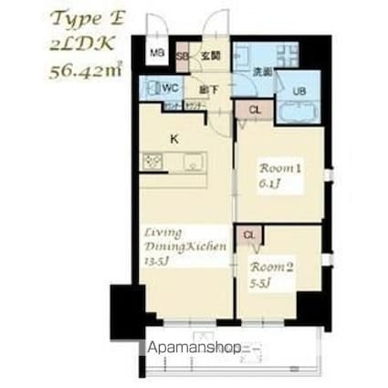 スプランディッド　大山[2LDK/56.42m2]の間取図