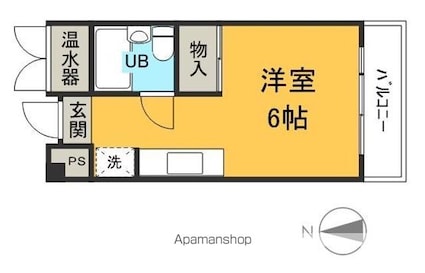 ルピナス親和[1K/24.5m2]の間取図