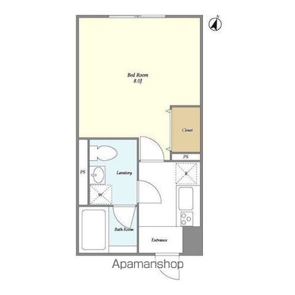 ＮＯＺＯＭＩＯ赤羽[1K/25.02m2]の間取図