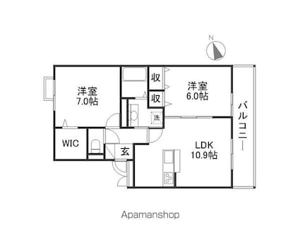 セレンディピティ矢倉[2LDK/58.07m2]の間取図