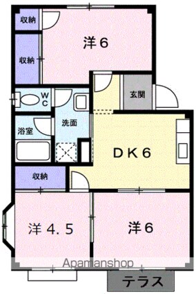 エルディム福田[3DK/57.96m2]の間取図