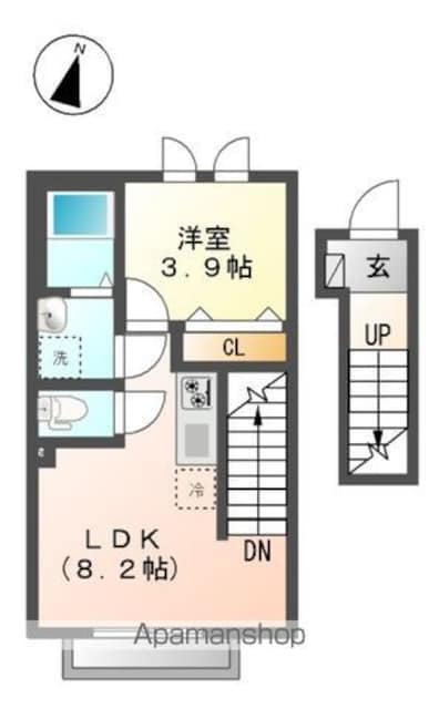 イーストヒルズ[1LDK/33.93m2]の間取図