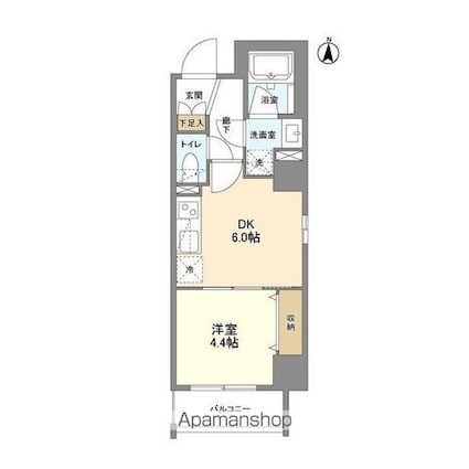 ウェルスクエア錦糸町ＳＯＵＴＨ[1DK/28.76m2]の間取図