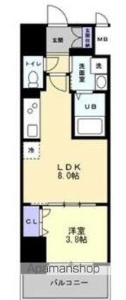 ＳーＲＥＳＩＤＥＮＣＥ中新町ａｖｅｌｉｓ[1LDK/30.39m2]の間取図