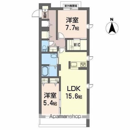 メゾンマスト盛南Ⅱ[2LDK/70.98m2]の間取図