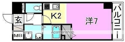 愛媛県松山市松末１丁目[1K/23.28m2]の間取図