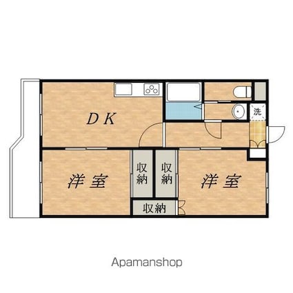 グランドメゾン[2DK/44.71m2]の間取図