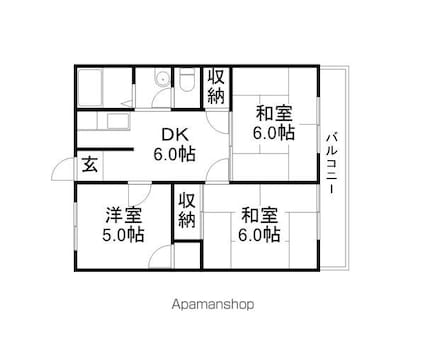 パーシー[3DK/47.5m2]の間取図