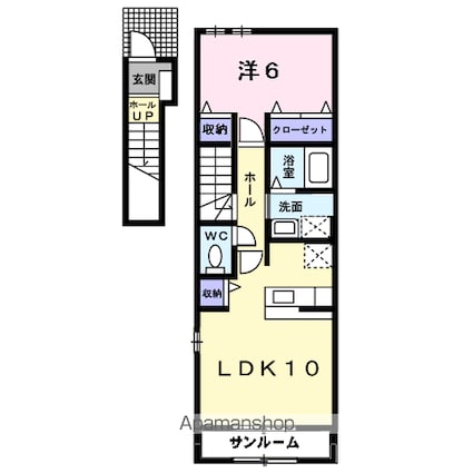 パル　ティールＦ[1LDK/46.28m2]の間取図
