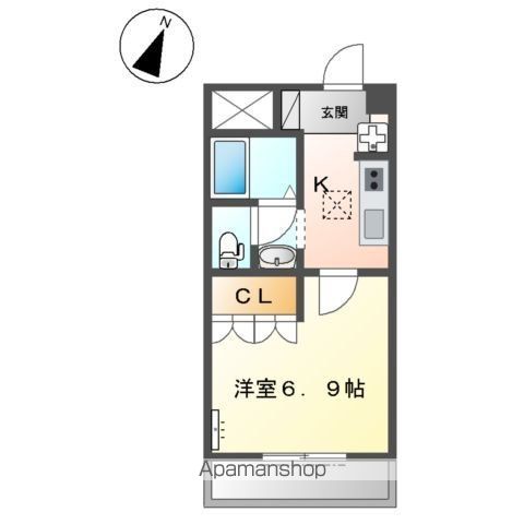 【岐阜市下尻毛のアパートの間取り】