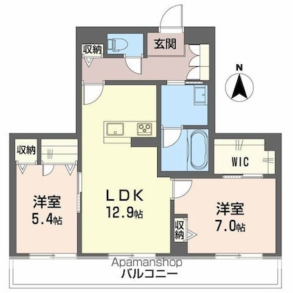 Ｓｅｒｄｉｎａ万世町[2LDK/65.6m2]の間取図