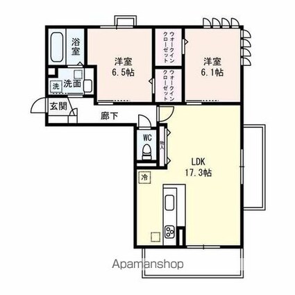 Ｂｅｌｌｅｚｚａ大津京[2LDK/69.59m2]の間取図