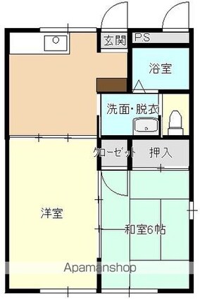 エイブル[2DK/42.23m2]の間取図