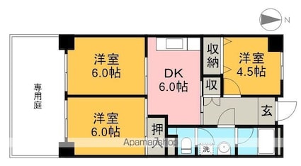 コーポ朝日Ⅴ[3DK/55.81m2]の間取図