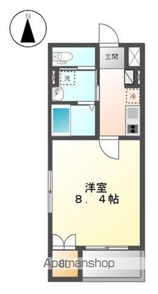 オークロシェ[1K/29.94m2]の間取図