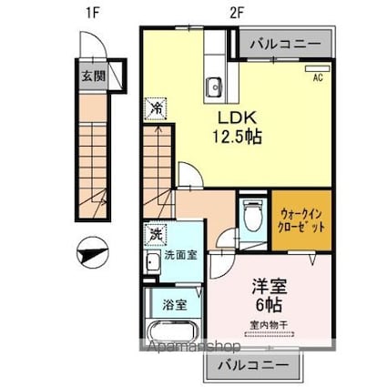 パルテール小雑賀[1LDK/52.39m2]の間取図
