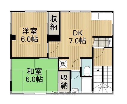 半沢ビル[2DK/43.38m2]の間取図