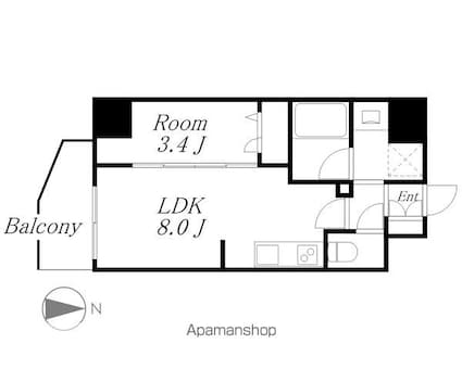 ディアレイシャス名古屋浄心[1LDK/29.6m2]の間取図