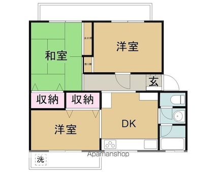 長井マンション[3DK/49.86m2]の間取図
