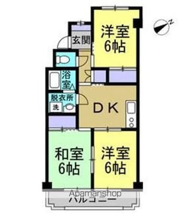 Ｍａｉｓｏｎ　Ｓａｋａｅ[3DK/53m2]の間取図