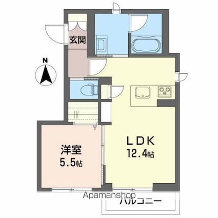 シャーメゾンイーグル[1LDK/43.71m2]の間取図