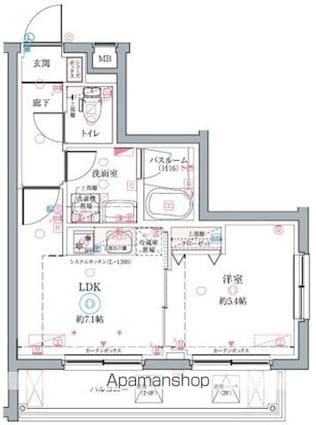 クレヴィスタ成増Ⅱ[1LDK/32.74m2]の間取図