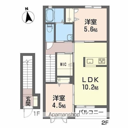 サンビームＭ．Ｔ[1LDK/42.25m2]の間取図