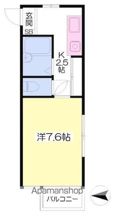 トーヨレジデンス[1K/24.3m2]の間取図
