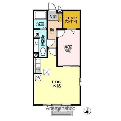 クレールセゾンＡＢ[1LDK/41.95m2]の間取図
