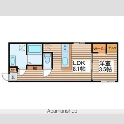 Ａｍｉｒｌ　Ｐｒｅｍｉｅｒ　Ｈｅｉａｎ－ｄｏｒｉ[1LDK/27.86m2]の間取図