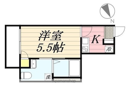 Ａｍｂｉｔｉｏｎ検見川[1K/19.38m2]の間取図