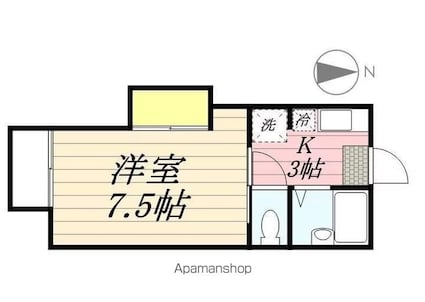 東京都三鷹市上連雀１丁目[1K/23.14m2]の間取図